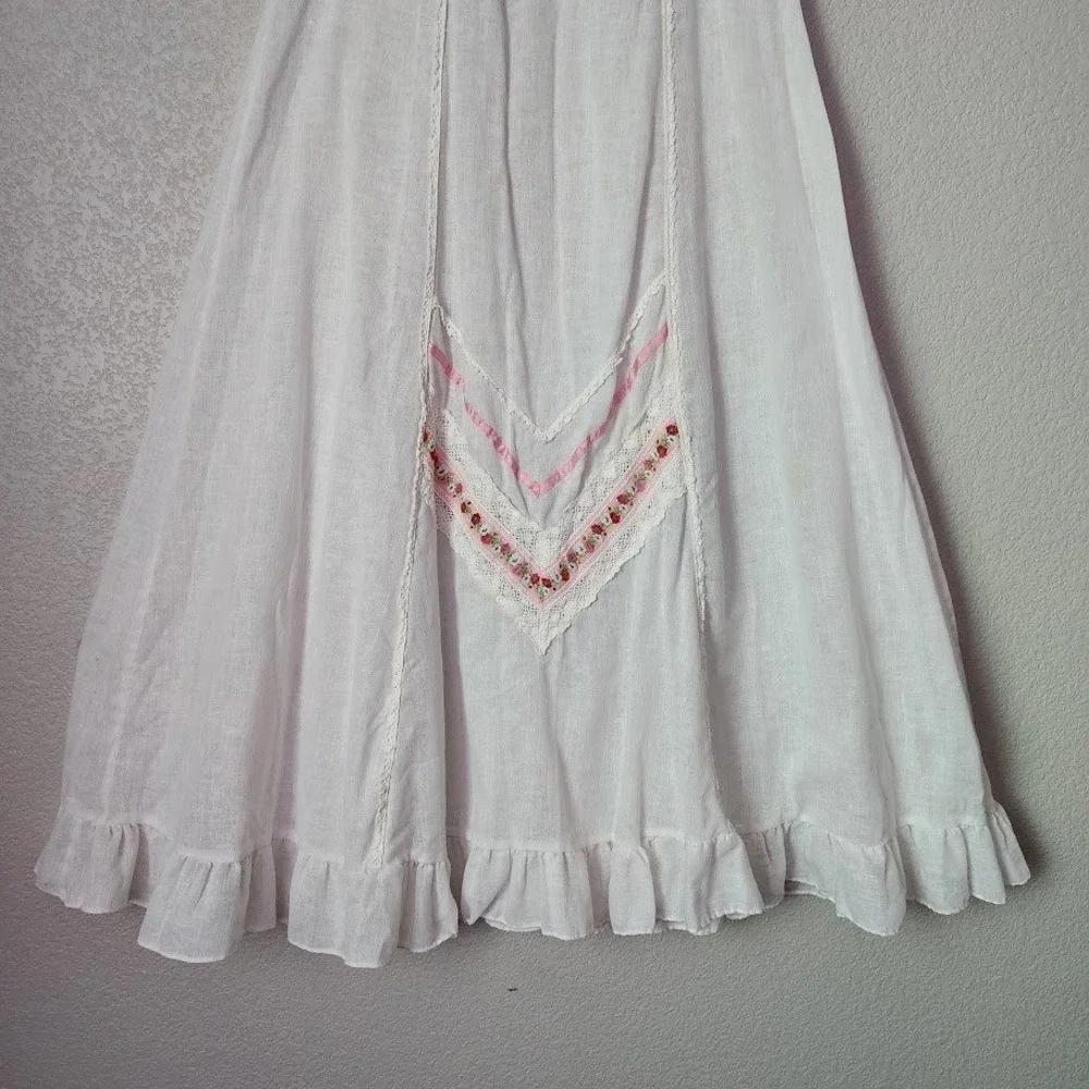 WENDY CALIFORNIA‎ VTG 70s prairie lace maxi skirt cottagecore coquette ethereal
